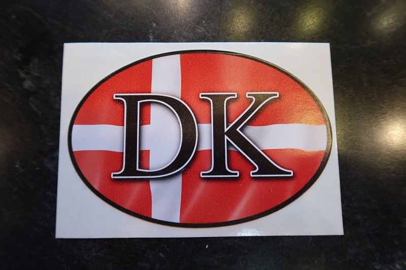 Denmark Flag with DK Decal