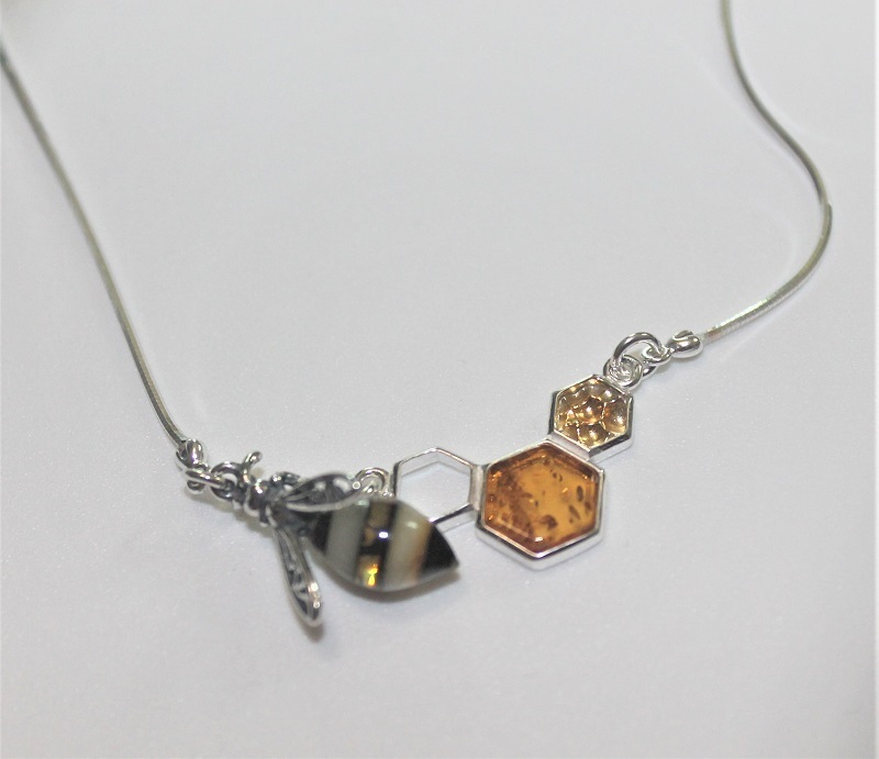 Amber by Vessel Necklace, Honey Bee
