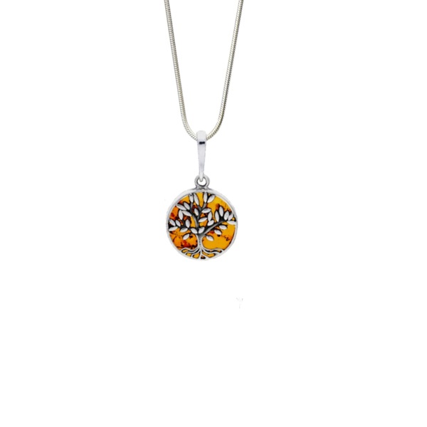 Amber by Vessel Necklace, Tree of Life