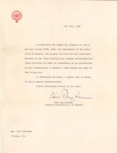 A letter dated July 31st, 1946. The letter is addressed to one Mrs. Karl Sørensen.